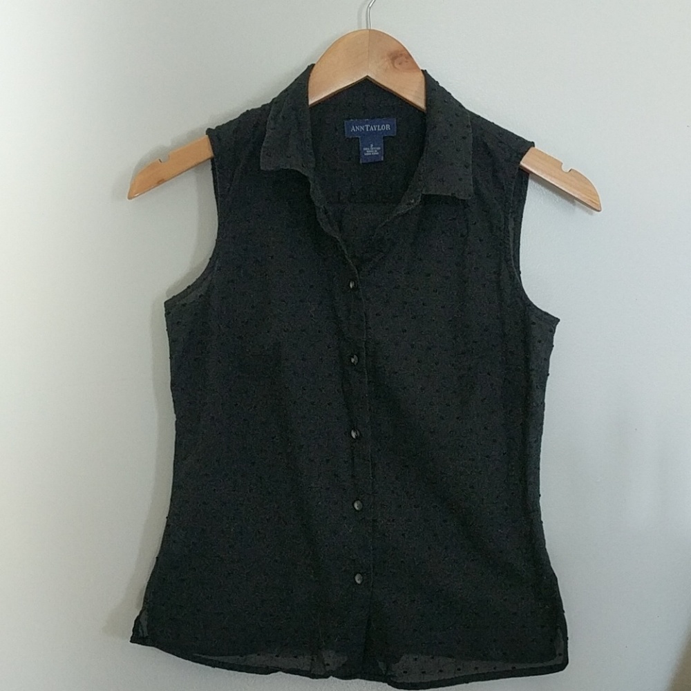 Ann Taylor sheer tank button up